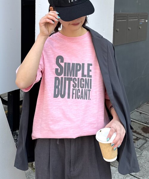 CIAOPANIC TYPY（チャオパニックティピー）の「【UNISEX】【プラスサイズあり】スラブ天竺ピグメントロゴTEE（Tシャツ/カットソー・メンズ・ブラウン/ホワイト/ブラック/イエロー/ブラック系その他/ブルー/ピンク・LARGE/MEDIUM/XX-LARGE）」の7枚目の写真