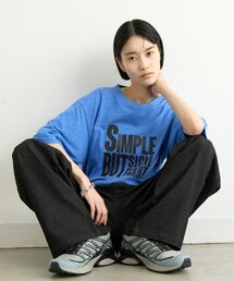 【UNISEX】【プラスサイズあり】スラブ天竺ピグメントロゴTEE