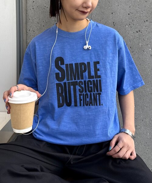 CIAOPANIC TYPY（チャオパニックティピー）の「【UNISEX】【プラスサイズあり】スラブ天竺ピグメントロゴTEE（Tシャツ/カットソー・メンズ・ブラウン/ホワイト/ブラック/イエロー/ブラック系その他/ブルー/ピンク・LARGE/MEDIUM/XX-LARGE）」の5枚目の写真