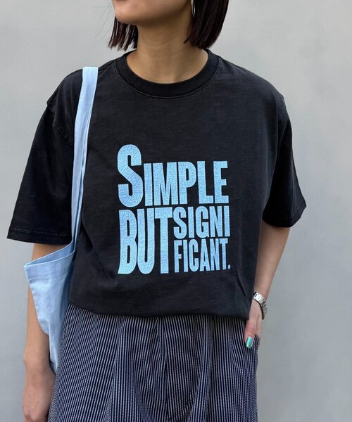 CIAOPANIC TYPY（チャオパニックティピー）の「【UNISEX】【プラスサイズあり】スラブ天竺ピグメントロゴTEE（Tシャツ/カットソー・メンズ・ブラウン/ホワイト/ブラック/イエロー/ブラック系その他/ブルー/ピンク・LARGE/MEDIUM/XX-LARGE）」の22枚目の写真