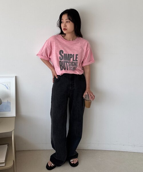 CIAOPANIC TYPY(チャオパニックティピー)の「【UNISEX】【プラスサイズあり】スラブ天竺ピグメントロゴTEE(Tシャツ/カットソー・メンズ・ブラウン/ホワイト/ブラック/イエロー/ブラック系その他/ブルー/ピンク・LARGE/MEDIUM/XX-LARGE)」の19枚目の写真
