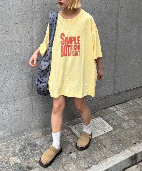 CIAOPANIC TYPY（チャオパニックティピー）の「【UNISEX】【プラスサイズあり】スラブ天竺ピグメントロゴTEE（Tシャツ/カットソー・メンズ・ブラウン/ホワイト/ブラック/イエロー/ブラック系その他/ブルー/ピンク・LARGE/MEDIUM/XX-LARGE）」の12枚目の写真