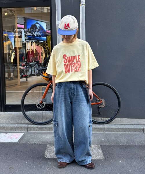CIAOPANIC TYPY（チャオパニックティピー）の「【UNISEX】【プラスサイズあり】スラブ天竺ピグメントロゴTEE（Tシャツ/カットソー・メンズ・ブラウン/ホワイト/ブラック/イエロー/ブラック系その他/ブルー/ピンク・LARGE/MEDIUM/XX-LARGE）」の15枚目の写真