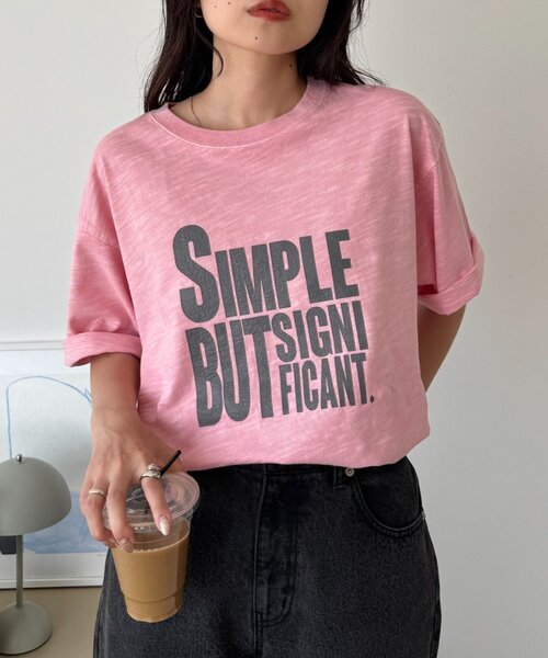 CIAOPANIC TYPY（チャオパニックティピー）の「【UNISEX】【プラスサイズあり】スラブ天竺ピグメントロゴTEE（Tシャツ/カットソー・メンズ・ブラウン/ホワイト/ブラック/イエロー/ブラック系その他/ブルー/ピンク・LARGE/MEDIUM/XX-LARGE）」の17枚目の写真