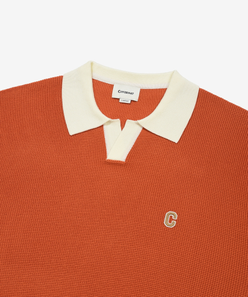 COVERNAT(カバーナット)の「オープンカラー ハーフニット オレンジ(ニット/セーター・レディース・その他・SMALL/MEDIUM/LARGE/X-LARGE)」の6枚目の写真