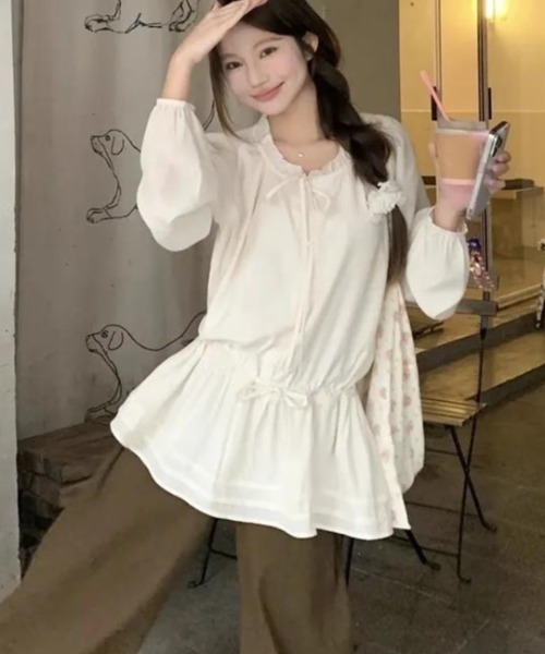 semplice（センプリチェ）の「ブラウス【韓国ファッション】（シャツ/ブラウス・レディース・ベージュ・F）」の11枚目の写真