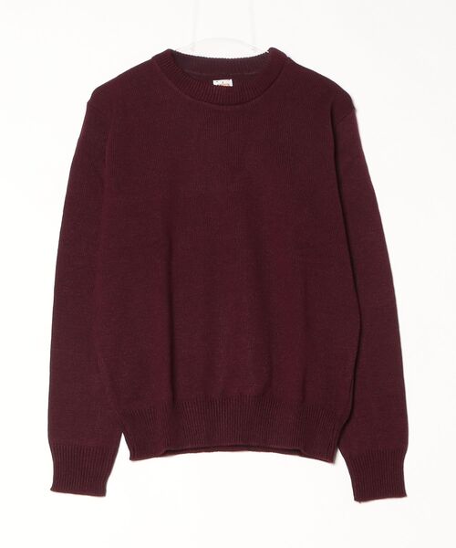 INNOCENT(イノセント)の「【T18】【A+ by SAI/エー プラス バイ サイ】CLASSIC CREW NECK LONG SLEEVE PULLOVER(ニット/セーター・メンズ・マルーン/ネイビー・SMALL)」の4枚目の写真