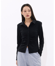 Gathered Form Shirt (BLACK)
