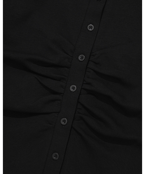 MOAA（モア）の「Gathered Form Shirt (BLACK)（シャツ/ブラウス・レディース・その他・SMALL/MEDIUM）」の5枚目の写真