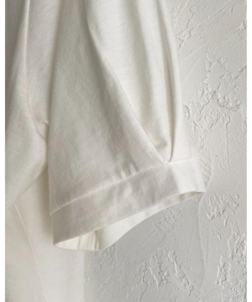She's Closet（シーズクローゼット）の「アシンメトリー 切り替え ギャザーフリル 半袖パフスリーブティアードTシャツ（Tシャツ/カットソー・レディース・ホワイト/ブラック・FREE）」の19枚目の写真