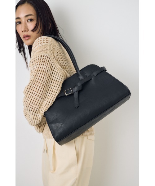 AZUL by moussy（アズールバイマウジー）の「メタルパーツベルトハンドバッグ（ハンドバッグ・レディース・キャメル/ブラック・FREE）」の4枚目の写真