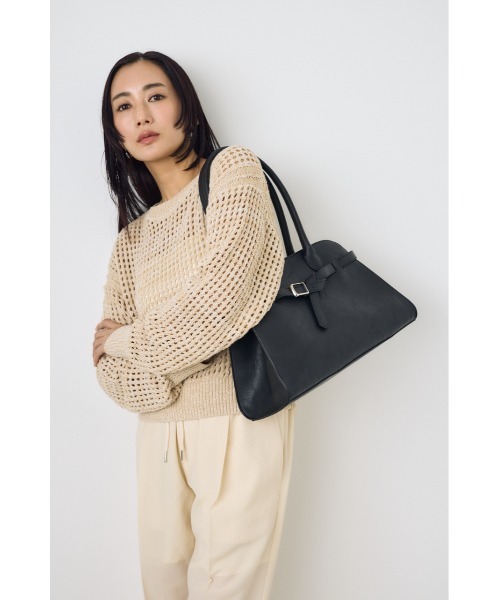 AZUL by moussy（アズールバイマウジー）の「メタルパーツベルトハンドバッグ（ハンドバッグ・レディース・キャメル/ブラック・FREE）」の5枚目の写真