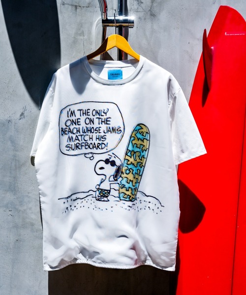 TRIPPY ART(トリッピーアート)の「TRIPPY ART(トリッピーアート)SNOOPY ON THE BEACH 3D TEE(Tシャツ/カットソー・メンズ・ホワイト・L/S/M)」の1枚目の写真
