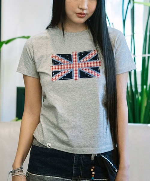 Cavish(カビシ)の「CAVISH/ユニオンジャックTシャツ(Tシャツ/カットソー・レディース・ネイビー/ホワイト/グレー・SMALL)」の3枚目の写真