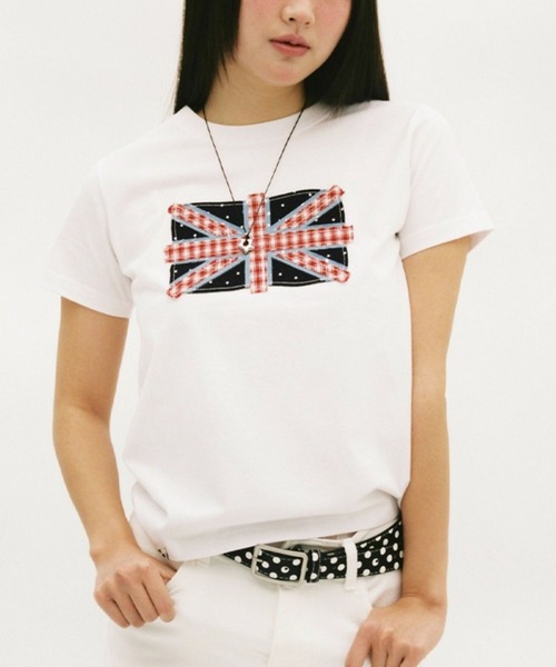 Cavish(カビシ)の「CAVISH/ユニオンジャックTシャツ(Tシャツ/カットソー・レディース・ネイビー/ホワイト/グレー・SMALL)」の2枚目の写真