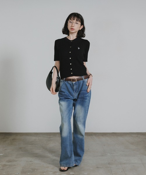 U.S. POLO ASSN.(ユーエスポロアッスン)の「U.S. POLO ASSN./ユーエスポロアッスン ケーブル半袖カーディガン 秋 秋服 2026年秋冬 冬服(カーディガン/ボレロ・レディース・ブラック/ブラック系その他/ネイビー・S/M/L)」の17枚目の写真