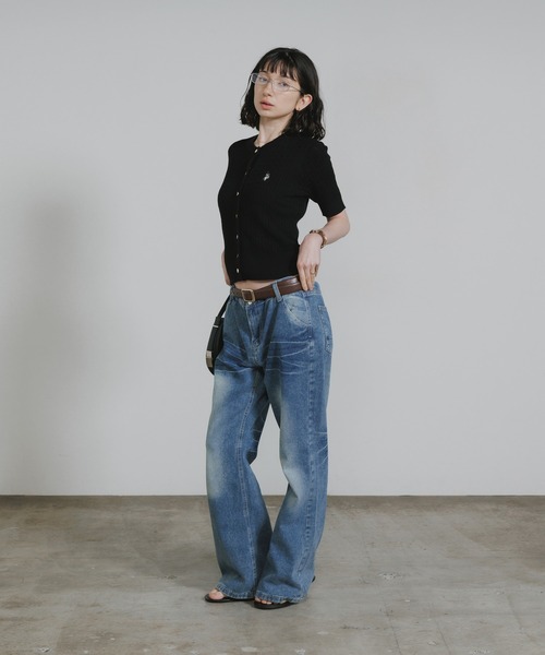 U.S. POLO ASSN.(ユーエスポロアッスン)の「U.S. POLO ASSN./ユーエスポロアッスン ケーブル半袖カーディガン 秋 秋服 2026年秋冬 冬服(カーディガン/ボレロ・レディース・ブラック/ブラック系その他/ネイビー・S/M/L)」の18枚目の写真