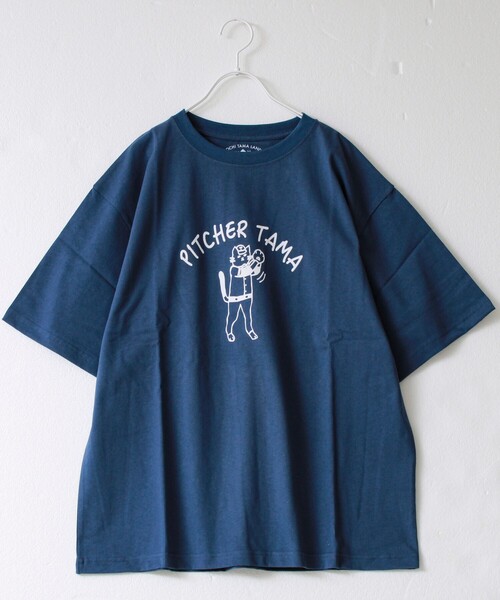 FREDY MAC(フレディーマック)の「【マックT】【PITCHER TAMA】original body T-shirts(Tシャツ/カットソー・メンズ・ネイビー・L/M)」の1枚目の写真