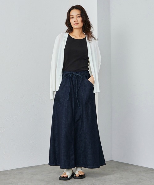 Lee（リー）の「Lee/リー イージーロングスカート（デニムスカート・レディース・ブルー/インディゴブルー/ブラック・SMALL/MEDIUM）」の17枚目の写真