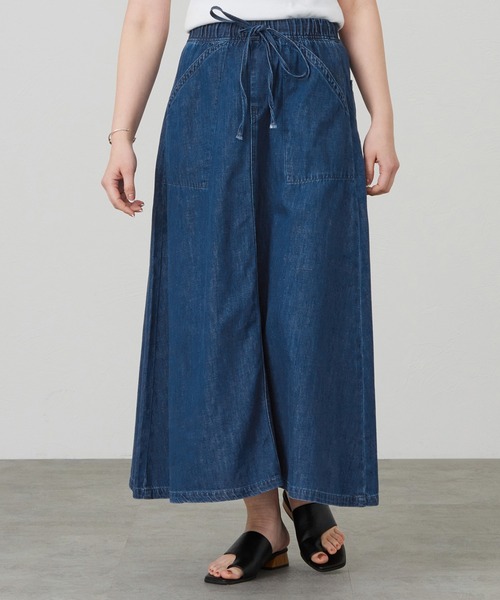 Lee（リー）の「Lee/リー イージーロングスカート（デニムスカート・レディース・ブルー/インディゴブルー/ブラック・SMALL/MEDIUM）」の5枚目の写真