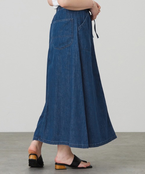Lee（リー）の「Lee/リー イージーロングスカート（デニムスカート・レディース・ブルー/インディゴブルー/ブラック・SMALL/MEDIUM）」の7枚目の写真