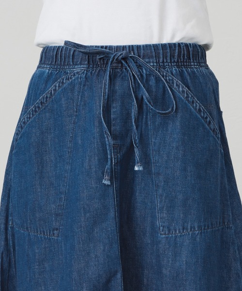 Lee（リー）の「Lee/リー イージーロングスカート（デニムスカート・レディース・ブルー/インディゴブルー/ブラック・SMALL/MEDIUM）」の9枚目の写真