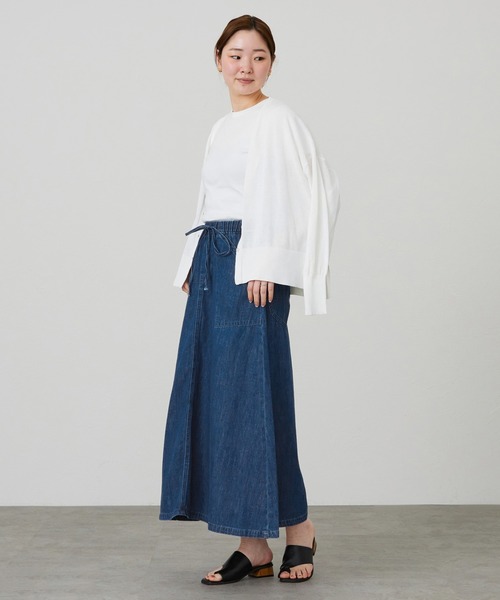 Lee（リー）の「Lee/リー イージーロングスカート（デニムスカート・レディース・ブルー/インディゴブルー/ブラック・SMALL/MEDIUM）」の14枚目の写真