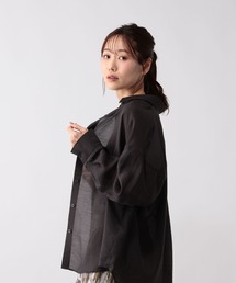 GLOBAL WORK | シルキータッチシアーシャツ長袖/636668(シャツ/ブラウス)