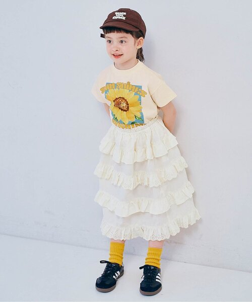 p.premier(ピードットプルミエ)の「元気いっぱいひまわりとリンゴのグラフィック半袖Tシャツ(Tシャツ/カットソー・キッズ・アイボリー/グレー/オフホワイト/ライトイエロー・80/90/100/110/120/130/140)」の19枚目の写真