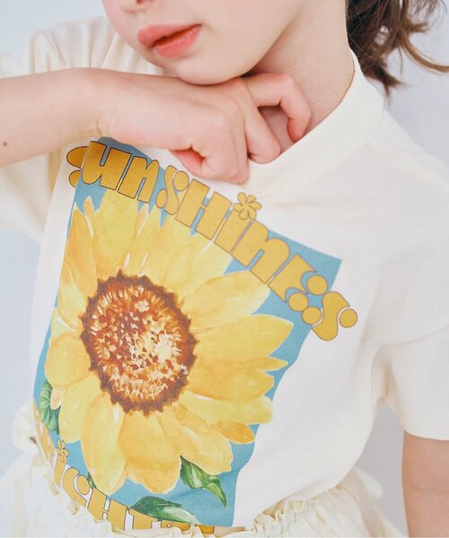 p.premier(ピードットプルミエ)の「元気いっぱいひまわりとリンゴのグラフィック半袖Tシャツ(Tシャツ/カットソー・キッズ・アイボリー/グレー/オフホワイト/ライトイエロー・80/90/100/110/120/130/140)」の18枚目の写真