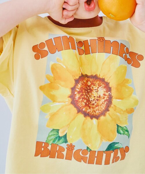 p.premier(ピードットプルミエ)の「元気いっぱいひまわりとリンゴのグラフィック半袖Tシャツ(Tシャツ/カットソー・キッズ・アイボリー/グレー/オフホワイト/ライトイエロー・80/90/100/110/120/130/140)」の14枚目の写真