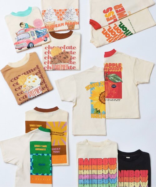 p.premier(ピードットプルミエ)の「元気いっぱいひまわりとリンゴのグラフィック半袖Tシャツ(Tシャツ/カットソー・キッズ・アイボリー/グレー/オフホワイト/ライトイエロー・80/90/100/110/120/130/140)」の20枚目の写真