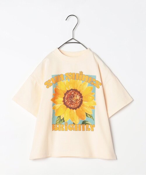 p.premier(ピードットプルミエ)の「元気いっぱいひまわりとリンゴのグラフィック半袖Tシャツ(Tシャツ/カットソー・キッズ・アイボリー/グレー/オフホワイト/ライトイエロー・80/90/100/110/120/130/140)」の21枚目の写真