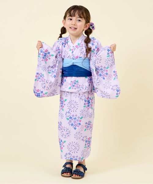 花火あじさい柄 浴衣・帯付き（浴衣）｜KP DECO（ケーピーデコ）の