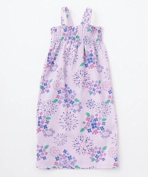 KP DECO（ケーピーデコ）の「花火あじさい柄 浴衣･帯付き（浴衣・キッズ・ピンク/ラベンダー・120cm/130cm/110cm）」の5枚目の写真