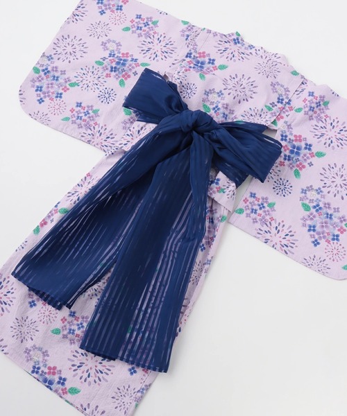 KP DECO（ケーピーデコ）の「花火あじさい柄 浴衣･帯付き（浴衣・キッズ・ピンク/ラベンダー・120cm/130cm/110cm）」の13枚目の写真