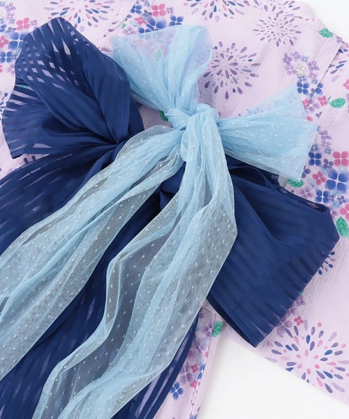 KP DECO（ケーピーデコ）の「花火あじさい柄 浴衣･帯付き（浴衣・キッズ・ピンク/ラベンダー・120cm/130cm/110cm）」の15枚目の写真