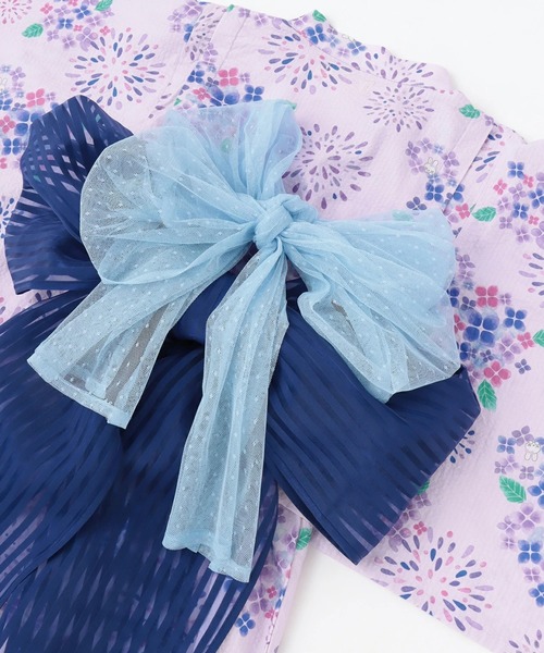 KP DECO（ケーピーデコ）の「花火あじさい柄 浴衣･帯付き（浴衣・キッズ・ピンク/ラベンダー・120cm/130cm/110cm）」の16枚目の写真