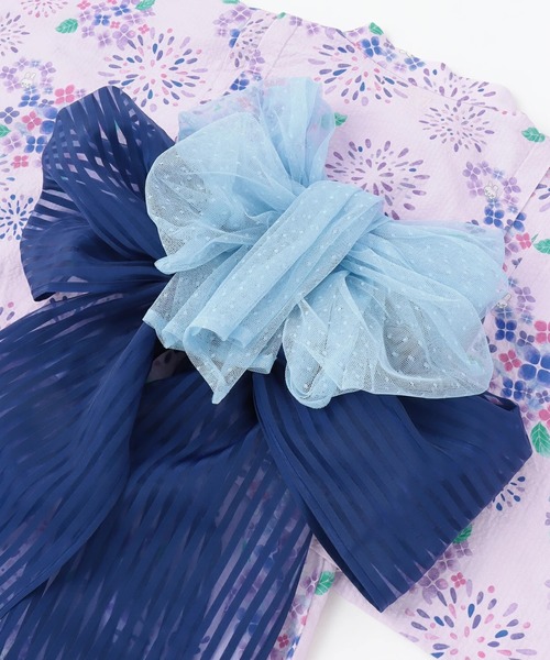 KP DECO（ケーピーデコ）の「花火あじさい柄 浴衣･帯付き（浴衣・キッズ・ピンク/ラベンダー・120cm/130cm/110cm）」の17枚目の写真