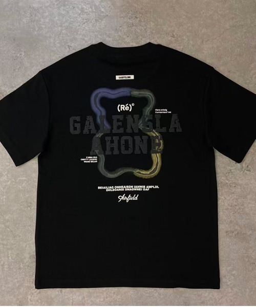 revertical(リバーティカル)の「グラフィックバックプリントTシャツ/ワンポイントロゴ 半袖ルーズT(Tシャツ/カットソー・メンズ・ブラック/ピンク/ホワイト・LARGE/MEDIUM)」の8枚目の写真