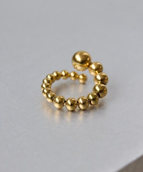 ear PAPILLONNER（イアパピヨネ）の「《金属アレルギー対応/ステンレス》ボールグラデーションリング（リング・レディース・シルバー/ゴールド・FREE）」の11枚目の写真