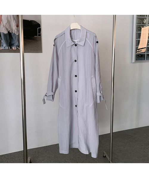 VASCARA(バスカラ)の「Belted Single Button Long Jacket (2colors)(テーラードジャケット・レディース・ライトパープル/アイボリー・FREE)」の2枚目の写真