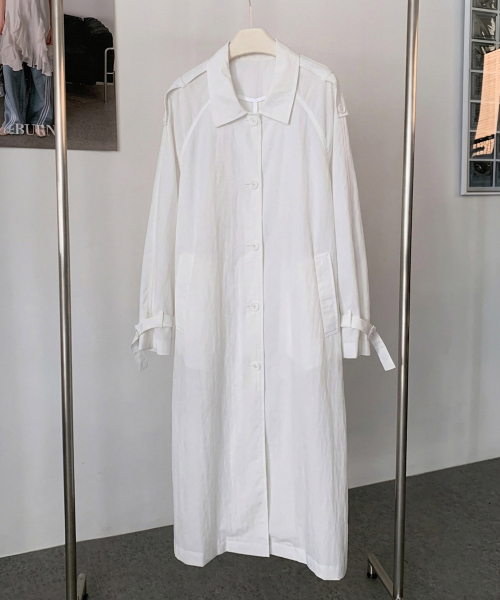 VASCARA(バスカラ)の「Belted Single Button Long Jacket (2colors)(テーラードジャケット・レディース・ライトパープル/アイボリー・FREE)」の4枚目の写真