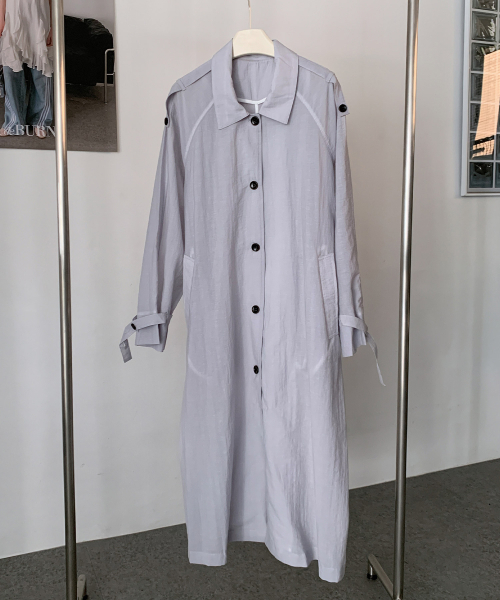 VASCARA(バスカラ)の「Belted Single Button Long Jacket (2colors)(テーラードジャケット・レディース・ライトパープル/アイボリー・FREE)」の5枚目の写真