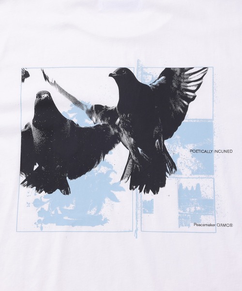 OAMC（オーエーエムシー）の「【OAMC PEACEMAKER/オーエーエムシー ピースメーカー】Regular Tee Birds Print（Tシャツ/カットソー・メンズ・ホワイト/チャコールグレー・L/M）」の8枚目の写真