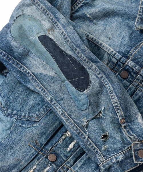 Anachronorm(アナクロノーム)の「【ANACHRONORM】REMAKED DOUBLE POCKET DENIM JACKET(デニムジャケット・メンズ・インディゴブルー・2)」の11枚目の写真