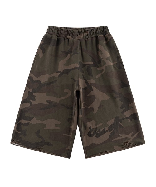 SUPPLIER（サプライヤー）の「スエットショーツ｜Camouflage Baggy Sweat Shorts｜SUPPLIER（スウェットパンツ・メンズ・グリーン系カモフラージュ/グレー系カモフラージュ・SMALL/MEDIUM/LARGE/X-LARGE）」の2枚目の写真