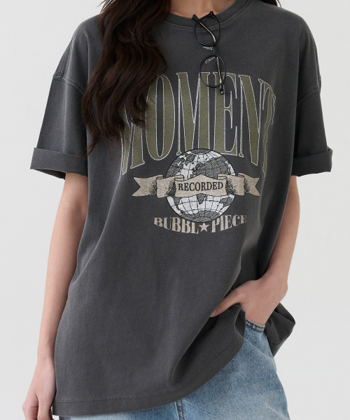 BUBBLPIECE（バブルピース）の「[男女共用] モーメントピグメントTシャツ_チャコール（Tシャツ/カットソー・レディース・その他・MEDIUM/LARGE）」の2枚目の写真