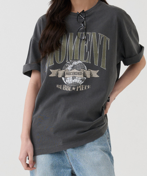 BUBBLPIECE（バブルピース）の「[男女共用] モーメントピグメントTシャツ_チャコール（Tシャツ/カットソー・レディース・その他・MEDIUM/LARGE）」の6枚目の写真