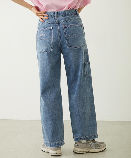 MILKFED.（ミルクフェド）の「DOUBLE KNEE DISTRESSED DENIM PANTS（デニムパンツ・レディース・ブラック/ライトブルー・S/M）」の13枚目の写真